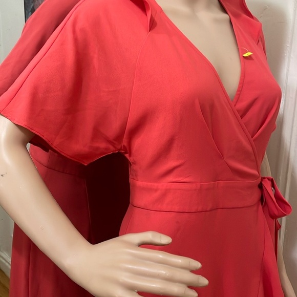 Whistles Red Ruched Wrap Sundress - Picture 15 of 16